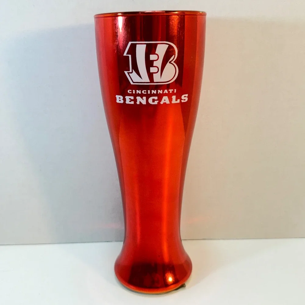 Cincinnati Bengals Pilsner Glass NFL Red Metallic Finish 20oz Duck House